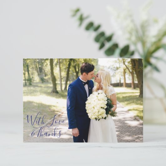 Delfts Blauw | Delfts Blauw Dank u enige foto Bedankkaart (Staand voorkant)