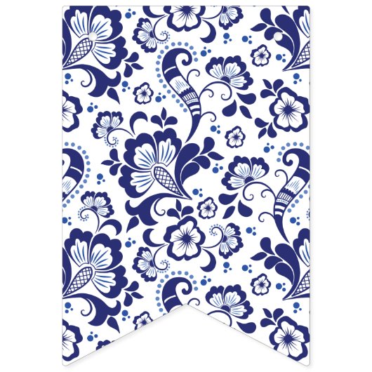 Delfts Blauw | Delfts Blauw Nederlands Huwelijksre Vlaggetjes (Tweede vlag)