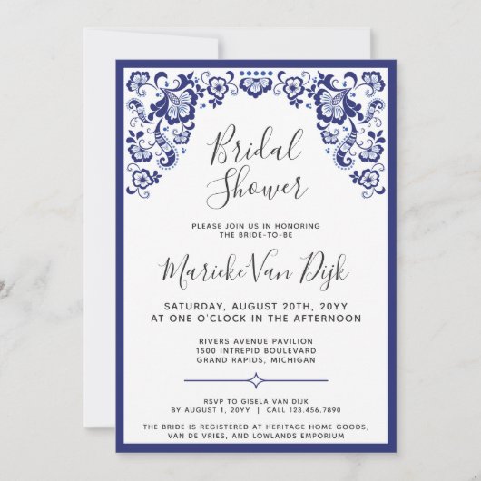 Delfts Blauw | Delfts blauw Nederlands Vrijgezelle Kaart (Voorkant)