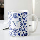 Delfts blauw design monogram koffiemok