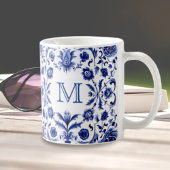 Delfts blauw design monogram koffiemok