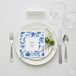 Delfts blauw en wit bruidsservet servet