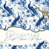 Delfts Blauw  Franse Chinoiserie Peacock Tissuepapier