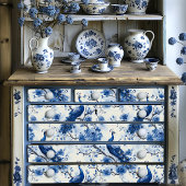 Delfts Blauw  Franse Chinoiserie Peacock Tissuepapier