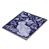 Delfts Blauw Konijnenkonijn Vogel Dedham Elegant R Tegeltje (Zijkant)