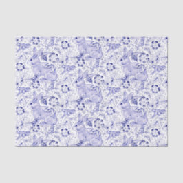 Delfts Blauw Konijnenkonijn Vogels Elegante Chinoi Tissuepapier