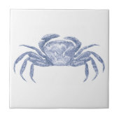 Delfts Blauw  Krab Nautisch Strandhuis Tegeltje (Voorkant)