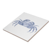 Delfts Blauw  Krab Nautisch Strandhuis Tegeltje (Zijkant)