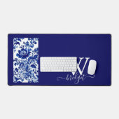 Delfts Blauw  Mooie Tuinbloemen Bureaumat (Keyboard & Muis)