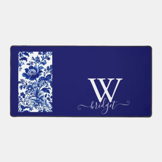 Delfts Blauw  Mooie Tuinbloemen Bureaumat (Voorkant)