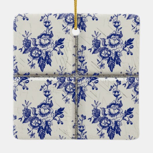 Delfts Blauw Pattern-bestanden Keramisch Ornament (Achterkant)