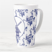 Delfts Blauw Pattern Tegels Latte Mok (Rechterhoek)