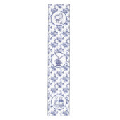Delfts Blauw Pattern Tegels Medium Tafelloper (Voorkant)