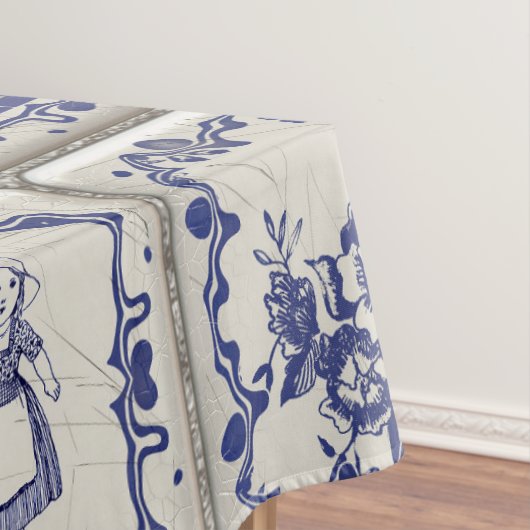 Delfts Blauw Pattern Tegels Tafelkleed (Voorbeeld)