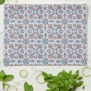 Delfts Blauw Rood Cornflower Patroon Keuken Handdo Theedoek