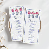 Delfts Blauw Roze Chinoiserie Porselein Menu Kaart