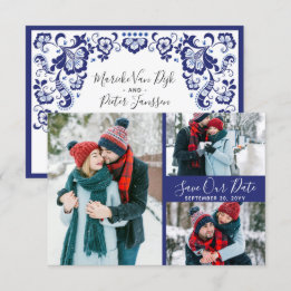 Delfts Blauw | Save The Date-foto's Kaart