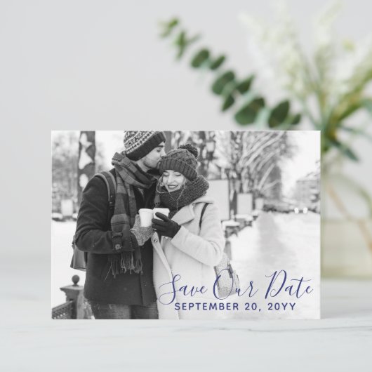 Delfts Blauw | Schrappen Blauw opslaan Datum foto Kaart (Staand voorkant)