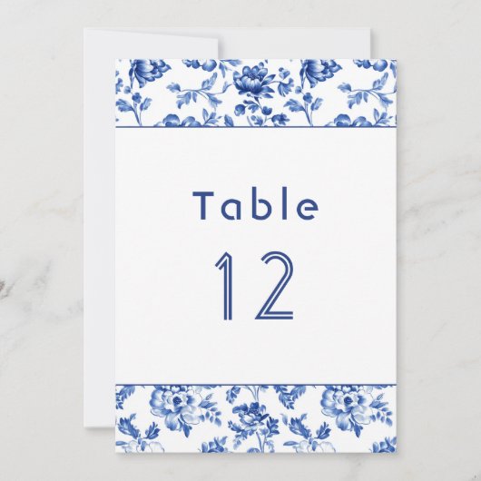 Delfts Blauw Tafel Zittabel Grafiek Kaart (Voorkant)