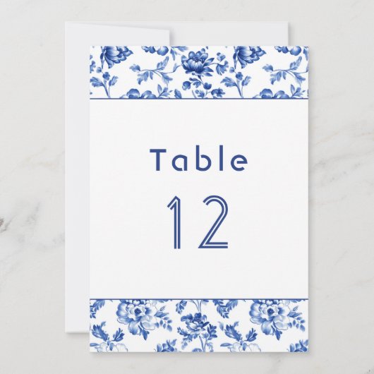 Delfts Blauw Tafel Zittabel Grafiek Kaart (Achterkant)