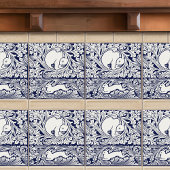 Delfts Blauw Victoriaans Hazen Arts Crafts Movemen Tegeltje