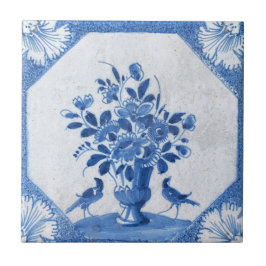 Delfts Blauw Vogels Bloemen Frans Country Toile St Tegeltje