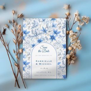 Delfts Blauw Wit Chinees Bloemmotief Save The Date