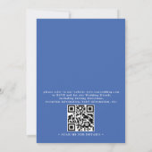 Delfts Blauw Wit Chinois Bloem QR Code Bruiloft Kaart (Achterkant)