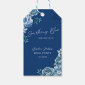 Delfts Blauw Wit Chinoiserie Bloem Bruidsa Shower Cadeaulabel (Voorkant)