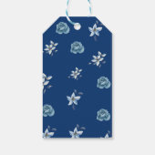 Delfts Blauw Wit Chinoiserie Bloem Bruidsa Shower Cadeaulabel (Achterkant)