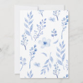 Delfts Blauw Wit Chinoiserie Bloemenpatroon Save The Date (Achterkant)