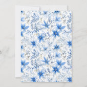 Delfts Blauw Wit Chinoiserie Bloemenpatroon Save The Date (Achterkant)