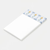 Delfts Blauw Wit Geel Tulp Tegel Art Stickies Post-it® Notes (Schuin)