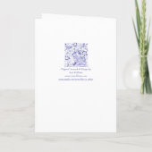 Delfts Blauw Wit Konijn Vogels Dedham Verjaardag Kaart (Achterkant)