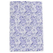 Delfts Blauw & Wit Konijn Vogels Elegant Pasen Medium Cadeauzakje (Voorkant)