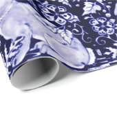 Delfts Blauw Wit Konijnenkonijn Vogels Dedham Pase Cadeaupapier (Rol Hoek)