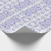 Delfts Blauw Wit Konijnenkonijn Vogels Dedham Pase Cadeaupapier (Hoek)