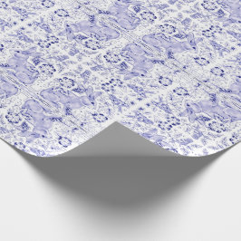 Delfts Blauw Wit Konijnenkonijn Vogels Dedham Pase Cadeaupapier