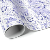 Delfts Blauw Wit Konijnenkonijn Vogels Dedham Pase Cadeaupapier (Rol Hoek)