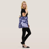 Delfts Blauw Wit Konijnenkonijn Vogels Rustieke De Tote Bag (Op model)