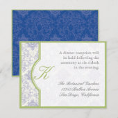 Delfts Blauw Wit Toile Vierblad - Ontvangst Kaart (Voorkant / Achterkant)