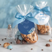 Delfts Blauw Witte Chinoiserie Bloemige Bruidsontb Ronde Sticker