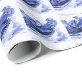 Delfts Blauw Zeilende Tegel Design Cadeaupapier (Rol Hoek)
