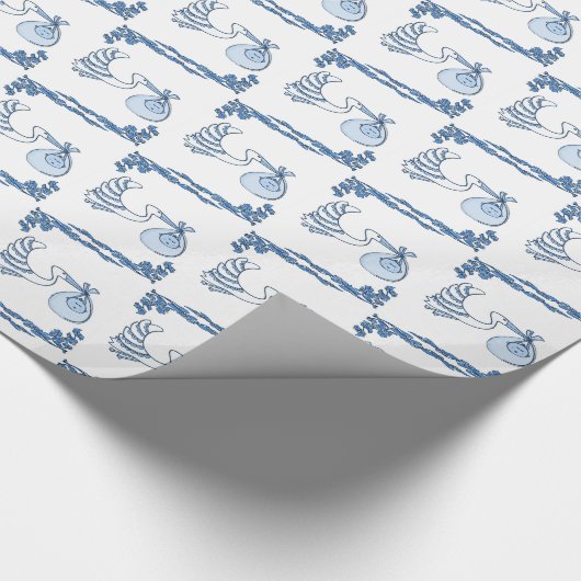 Delfts Blauwe BabyTile Design Cadeaupapier (Hoek)