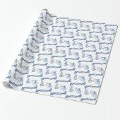 Delfts Blauwe BabyTile Design Cadeaupapier (Uitgerold)