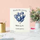 Delfts Blauwe Ballonnen aanpasbaar Acryl Bord (Huwelijk)