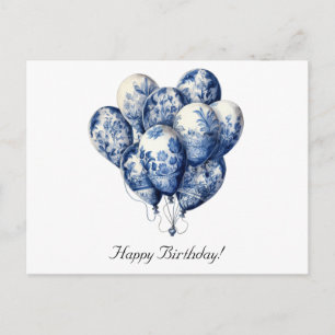 Delfts blauwe ballonnen aanpasbaar briefkaart