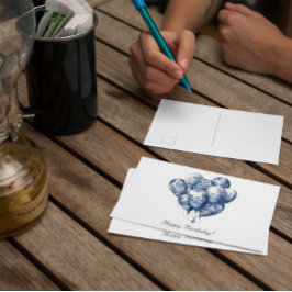 Delfts blauwe ballonnen aanpasbaar briefkaart