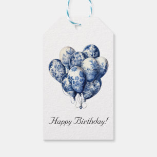 Delfts Blauwe Ballonnen aanpasbaar Cadeaulabel