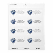 Delfts Blauwe Ballonnen aanpasbaar Etiket (Full Sheet)